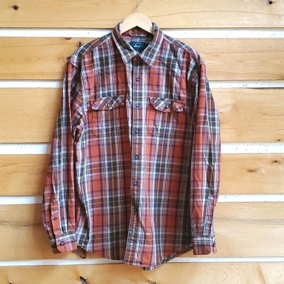 G.H. Bass & Co. Casual Button Down Long Sleeve Heavier Fall Plaid Sz. L Shirt - Picture 1 of 12